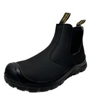 Cross-Border Safety Shoes: Steel Toe, Anti-Smash, Anti-Puncture, Anti-Scald, Cowhide Work Protection Footwear Black standard model;39 black