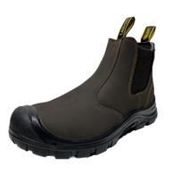 Cross-Border Safety Shoes: Steel Toe, Anti-Smash, Anti-Puncture, Anti-Scald, Cowhide Work Protection Footwear Brown regular style;40 black