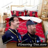 3D Print Ted Lasso Bedding Set Duvet Cover Bed Set Quilt Cover Pillowcase Comforter king Queen Size Boys Adult Bedding Set 70x133cm 2pcs gray