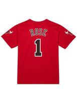 Derrick Rose #1 Chicago Bulls Wordmark NBA T-Shirt Red M red