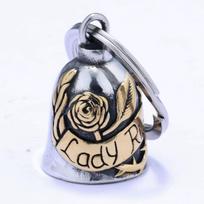 Custom Logo Stainless Steel Guardian Bells for Motorcycle Gremlin Biker Luck Charm Keyring Vintage Riding Protection Gift One Size