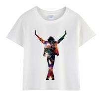 2026 Kids Michael Jackson Rock N Roll T-Shirt Children's Fashion Crew Neck Top Summer Casual Clothes for Baby Boys/Girls 110