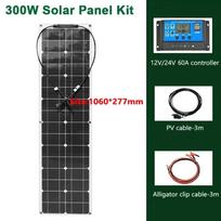 300W 600W Flexible Solar Panel Kit 12V Battery Charger Monocrystalline Solar System for Power Bank Camping Yacht Car RV Boat