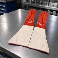 Sandblasting Glove with Canvas Gauntlet Cuff Sturdy for Workshop Tasks