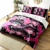Kpop demon hunters 3pc Duvet Cover Set Simple Modern Bedding Set Wrinkle Resistant Soft Fabric All Season Use a perfect gift 140cmx200cm