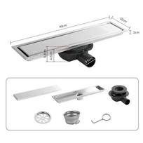 Anti-odor 50mm Tile Insert Side Outlet Floor Drain  Bathroom Shower Room 40CM-B3
