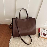 Large-capacity Tote Bag - Casual and Fashionable Single-shoulder Bag - for School and Commuting Use tamsiai ruda spalva
