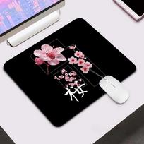 Black Sakura Gaming Mouse Pad Kawaii Pink Cherry Blossom Desk Mat Small Office Carpet Accessories Mousepad Gamer Computer Mats 450x400x2mm