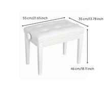 Adjustable Piano Bench Tufted with Padded Seat Comfortable