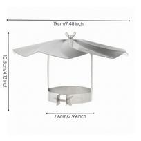 Heating Pipe Downspout Cover with Clamp | guard Flared Hood Design Stainless