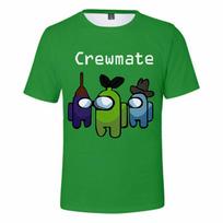 Game Among Us Tshirt Imposter Crewmate Kids Short Sleeve Oneck Gift Tshirt Kids Iish Green,150 black