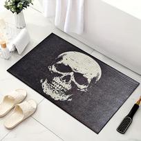 VIKAMA Black Halloween Rug Scary Skull Doormat Welcome Rug Rug For Bedroom Carpet For Living Room Bathroom Mat Home Dec 43X120CM