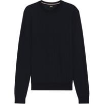 Hugo Boss herringbone-pattern crew-neck sweater 50549985-404 L black