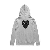 Comme Des Garcons PLAY Classic Red Heart Hoodie Unisex Couples Back Print Streetwear Jacket XL white