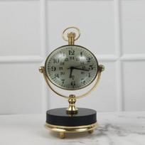 Brass Rotating Clock Compass, Nautical Desk Timepiece, Antique Office Decor,Halloween Decor gray