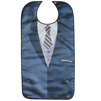 Washable Business Suit Gentleman Adult Bib Soft Clothing Protectors for Elderly  Elderly Care Style 5 gray