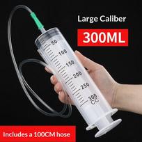 60ml-500ml Reusable Plastic Oil Extractor Syringe Large Capacity Durable for Car Fluid Transfer Automotive Repair Work 300ml and 1M tube