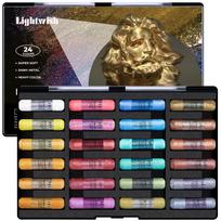 LIGHTWISH Soft Pastels Set 24/72 Colors Non-Toxic Vibrant Drawing Pastel Sticks for Art Sketching Painting