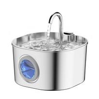 Plieninė katė 22l vandens nerūdijančio plieno fontanas su filtru 2.2l faucet [round window],US plug