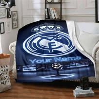 Real Madrid Club Personalized Text Blanket Gift Personalized Blanket Soft Warm Cozy Suitable for Nap Living Room Office Bed Four Seasons Universal 100cmx150cm