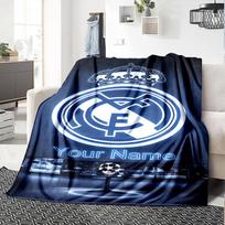 Real Madrid Club Personalized Text Blanket Gift Personalized Blanket Soft Warm Cozy Suitable for Nap Living Room Office Bed Four Seasons Universal 150cmx180cm