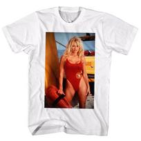 Baywatch Pamela Anderson Mens T Shirt TV Beach Babe Lifeguard CJ Parker Wham Bam 100 brown