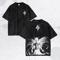 Vintage Washed BLEACH Thousand-Year Blood War Graphic T shirt Cotton Short Sleeve Oversized Unisex Anime Manga Streetwear Tops L black