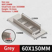 1Pcs Aluminum Alloy Cabinet Ventilation Vent Grey Decoration Cover Shoe Cabinet Mesh Hole Cover Accessorie 60/200/400/500/700mm