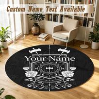 Sleep Token Personalized Round Rug Support Custom Name, Soft Home Decor Mat 80cmx80cm beige