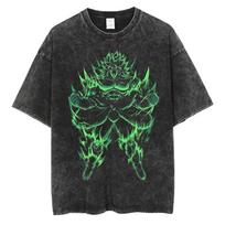 Vyriški skalbti marškinėliai Streetwear Retro Vintage Dragon Ball Anime Grafiniai marškinėliai Juokingi 2026 Hip Hop marškinėliai Laisvalaikio medvilniniai viršutiniai drabužiai XL black