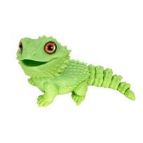 Reptile Desktop Decor 3D Printed Bearded Dragon Figure, Realistic Lizard Fidget Toy with Simulated Flexible Joints, Articulated Model for Desk žalia