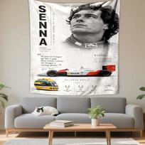 Tapestry Ayrton Senna McLaren MP4 4 F1 Champion Memorial Poster Wall Art for Office 75x90cm(29x35in)