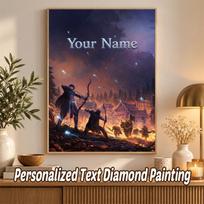 World of Warcraft Custom Name Text 5D Diamond Painting Kit DIY Full Drill Diamond Art Decoration 40cmx40cm