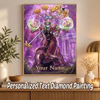 World of Warcraft Custom Name Text 5D Diamond Painting Kit DIY Full Drill Diamond Art Decoration 30cmx30cm purple