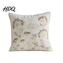 Farmhouse Style Cushion Cover Embroidered Dandelion Cover Throw Pillow Case Pattern Accent Decorative for A