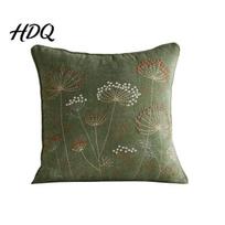 Farmhouse Style Cushion Cover Embroidered Dandelion Cover Throw Pillow Case Pattern Accent Decorative for A