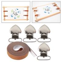 Scroll Rod Side Tension Clip Set Durable Universal Needlework Embroidery Frame Reusable Household white