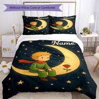3Pcs Custom Name Little Prince Bedding Set Duvet Cover Closure Includes 1Duvet Cover 2Pillowcases Soft And Comfortable For All Seasons 200cmx200cm
