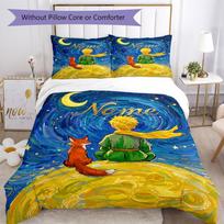 3Pcs Custom Name Little Prince Bedding Set Duvet Cover Closure Includes 1Duvet Cover 2Pillowcases Soft And Comfortable For All Seasons 180cmx210cm