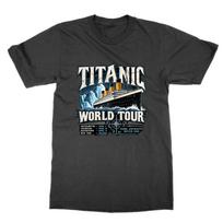 Titanic World Tour T Shirt Black Short Sleeve Round Neck Cotton Adult- S black