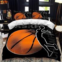 Fashion Kids Boy Basketball Duvet Cover Pillowcase Girl Bedding Set Quilt Cover Twin Full Bedroom Bed Decor for Teens Best Gifts 100x135cm (2pcs)