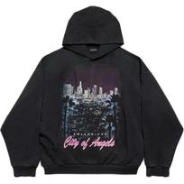 Balenciaga City Of Angels Motif Printed Hoodie 767877TSVR31041 XS black