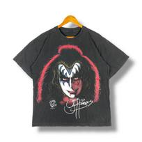 Vintage 90's KISS GENE SIMMONS Big Face Portrait Tee Shirt Large Size L black
