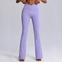 Oasis Peach Hip Flare Yoga Pants: Versatile High-Waisted Wide-Leg Fitness Trousers for Women EU (S) levanda