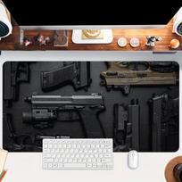 Gun parts assembly Large Mouse Pad XXL Desk Mat Non-Slip Rubber Base Gaming Keyboard and Mouse Stitched Edges for Home and game 300x700x2MM