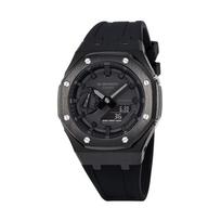 CASIO Unisex skystųjų kristalų/analoginis dvigubo ekrano serijos juodas laikrodis GA-2100-1A1- Black Tapes gray