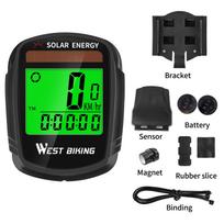 WEST BIKING Solar Powered Bike Computer Wireless Waterproof Bicycle Speedometer Odometer Automatic Wake-up Bicycle Computer 1