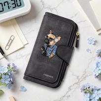 Fashion French Bulldog Print Long Wallet Casual Card Holder Purse
