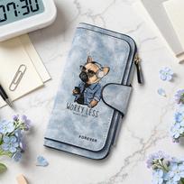 Fashion French Bulldog Print Long Wallet Casual Card Holder Purse