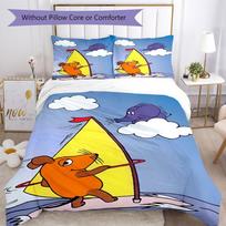 3pcs Die Maus Bedding Set Duvet Cover Closure Includes 1 Duvet Cover & 2 Pillowcases, Soft and Comfortable for All Seasons. 140cmx210cm